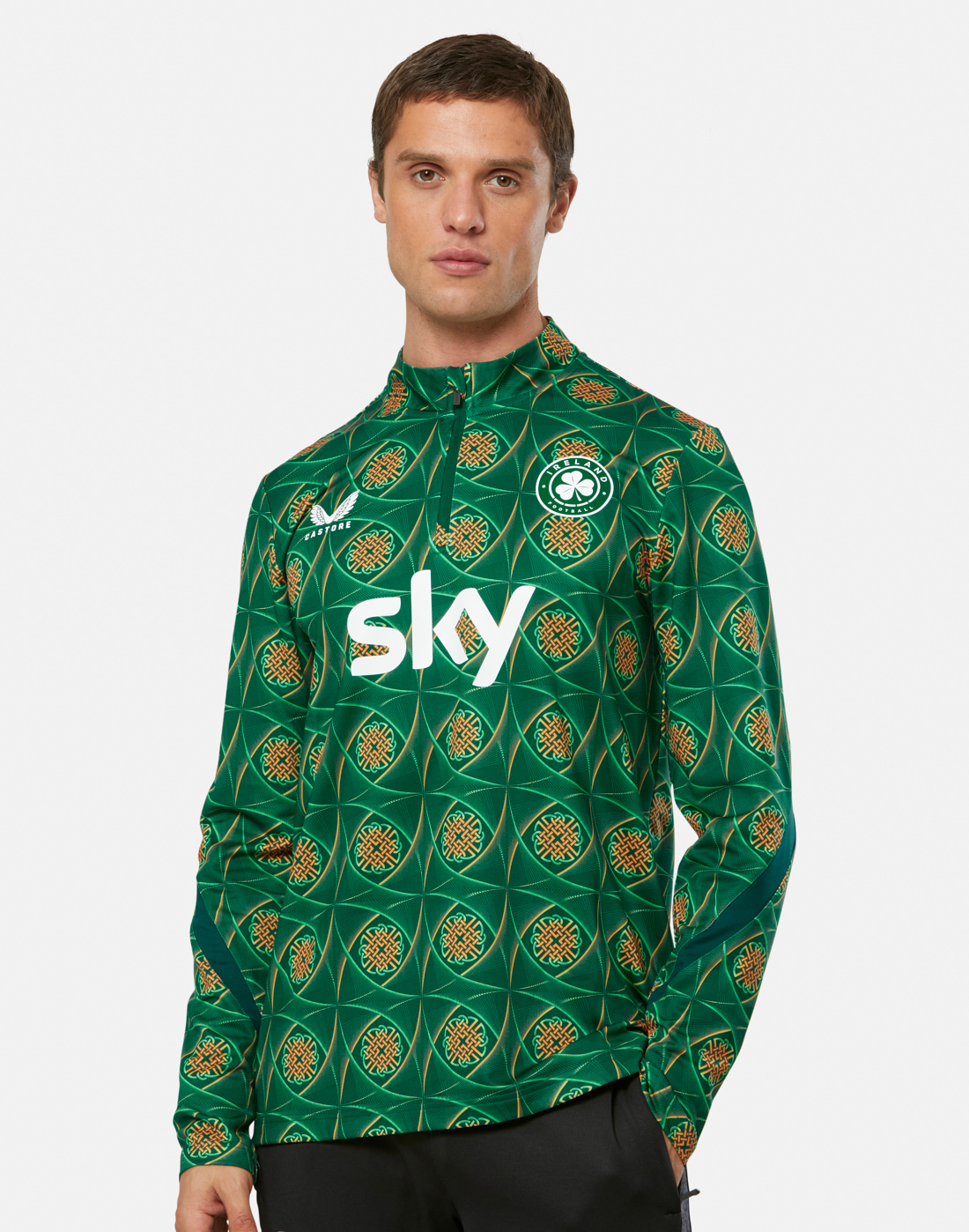Castore Mens Ireland League Matchday Half Zip Top | Ireland